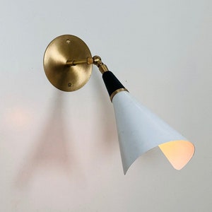 Hand Crafted Brass Wall Sconce: Mid Century Modern Lighting