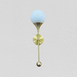 Handcrafted Brass Wall Sconce: Modern Globe Light Fixture