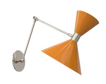 Mid Century Modern 2-Light Brass Wall Sconce