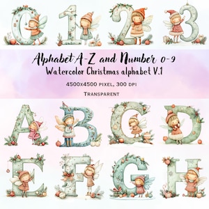 Gepersonaliseerd kerstalfabet A-Z en cijfer 0-9, vakantiemuurkunst voor kinderen, decoratie wintervakantie, kerstalfabet