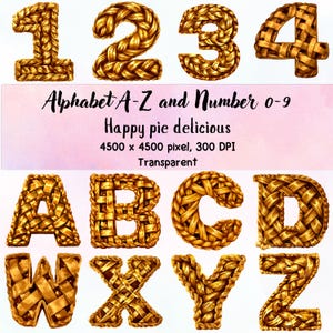 Alfabeto per dessert stampabile, set di lettere a tema torta, lettere di torta carine da scaricare digitalmente, font per dessert dolci, clipart dell'alfabeto per la cottura al forno