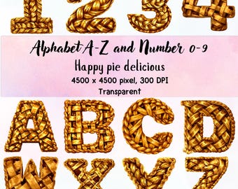 Clipart del alfabeto con temática de tartas: Conjunto de letras de postre (descarga digital)