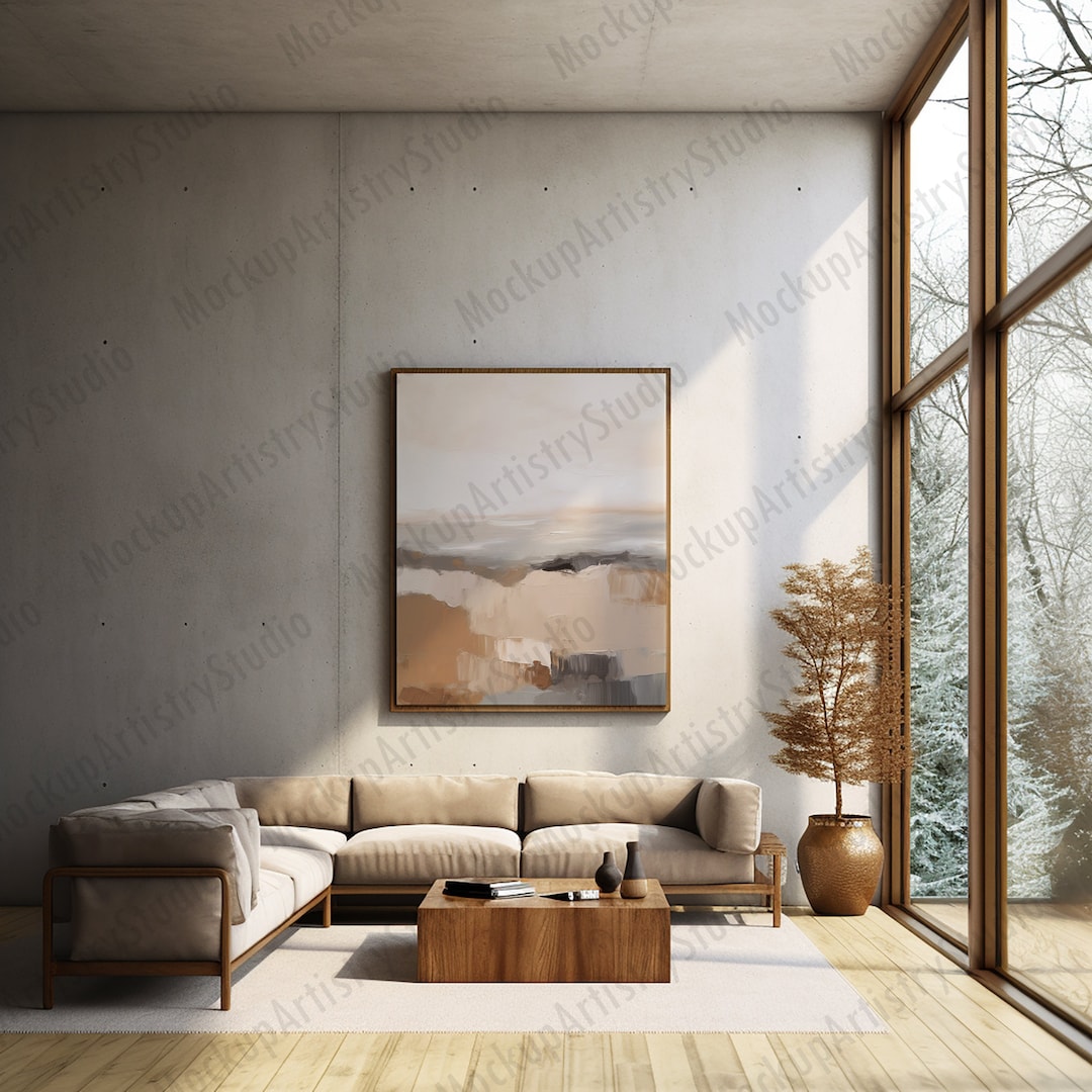 Living Room Mockup Frame Wall Art Mockup Styled Minimal Etsy