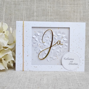 personalisierte Glückwunschkarte zur Hochzeit | personalisierte Hochzeitskarte | besondere Karte zur Hochzeit | edle Hochzeitskarte Weiß