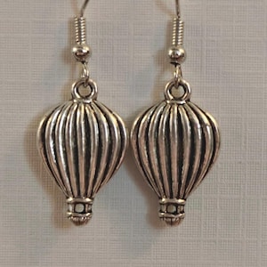 Hot air balloon earrings, silver