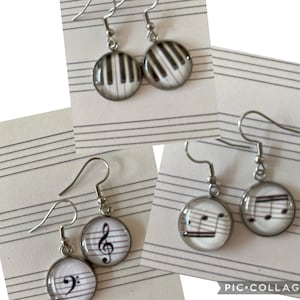 Pendientes colgantes de música - 17 mm