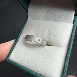 950 Platinum 4mm Solid Band Plain Full Round Platinum Band, Simple Women's Men's Platinum Wedding Ring Band, Platinum Stacking Ring Band