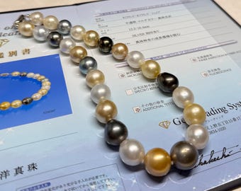 Collana Nautile - Grosse Perle d'Acqua Dolce Bianche - 9.5/10.5mm, AAA