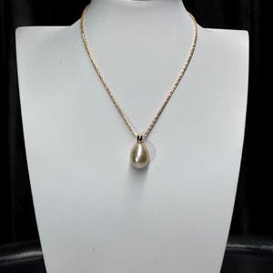 13mm South Sea gold pearl setting sterling silver gold plated pendant