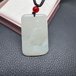 Jade Beauty Lady white nephrite Chinese jade carved medal certified natural 玉贵人 2445