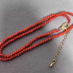 3mm Premium Quality Hot Pepper Red Bao Shan Nan hong round bead necklace certified natural 南红辣椒红 满色满肉小米珠项链 Southern Red Agate 5955 SJ