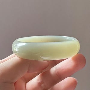 55mm Fine and oily bicolor jade Chines nephrite bangle certified natural SJ 9026