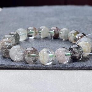 11mm Layered Phantom Garden Lodolite Garden Quartz Layered Garden Four Seasons Natural Phantom Quartz Bracelet 0337 千层四季幽灵 image 2
