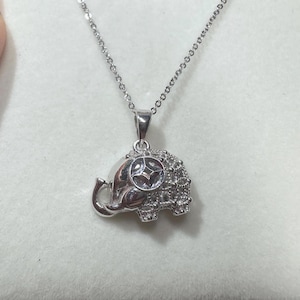 Solid Platinum Lucky Elephant pendant necklace set  Pt950 with certificate 8122