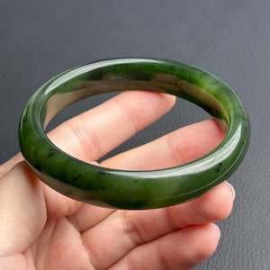 62.5mm Natural Green nephrite Chinese jade bangle certified natural 3291