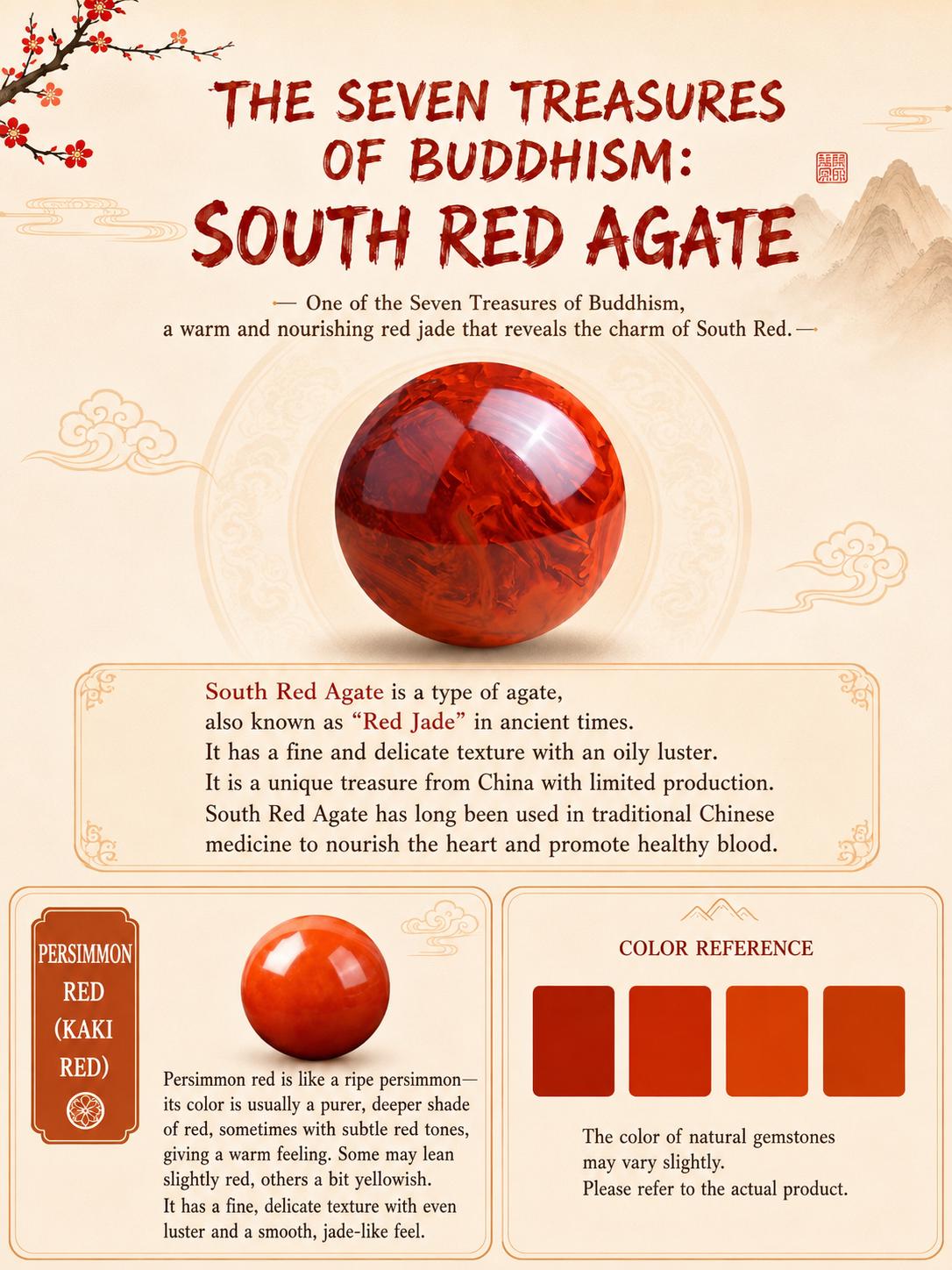 15mm Solid Waxi Nan Hong With Flame Pattern | Bicolor Jin Red