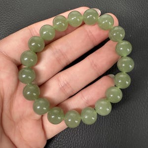 10mm Icy green jade round bead bracelet certified natural 3459