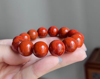 15mm Solid Waxi Nan Hong With Flame Pattern | Bicolor Jin Red
