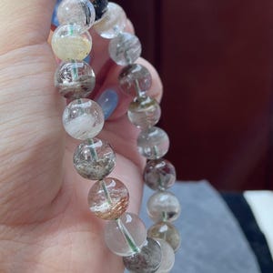 11mm Layered Phantom Garden Lodolite Garden Quartz Layered Garden Four Seasons Natural Phantom Quartz Bracelet 0337 千层四季幽灵 image 4