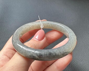 54mm 籽料 Qinghua Spotted Black Ink Nephrite Jade Bangle