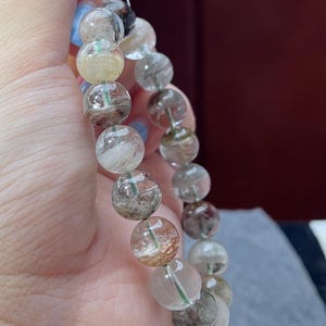 11mm Layered Phantom Garden Lodolite Garden Quartz Layered Garden Four Seasons Natural Phantom Quartz Bracelet 0337 千层四季幽灵 image 5