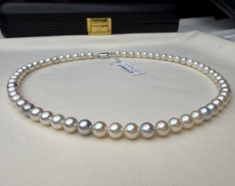 Natural Multi Color Akoya Pearl Necklace 6–6.5mm Japanese Akoya Pearl Strand with Certificate 5429