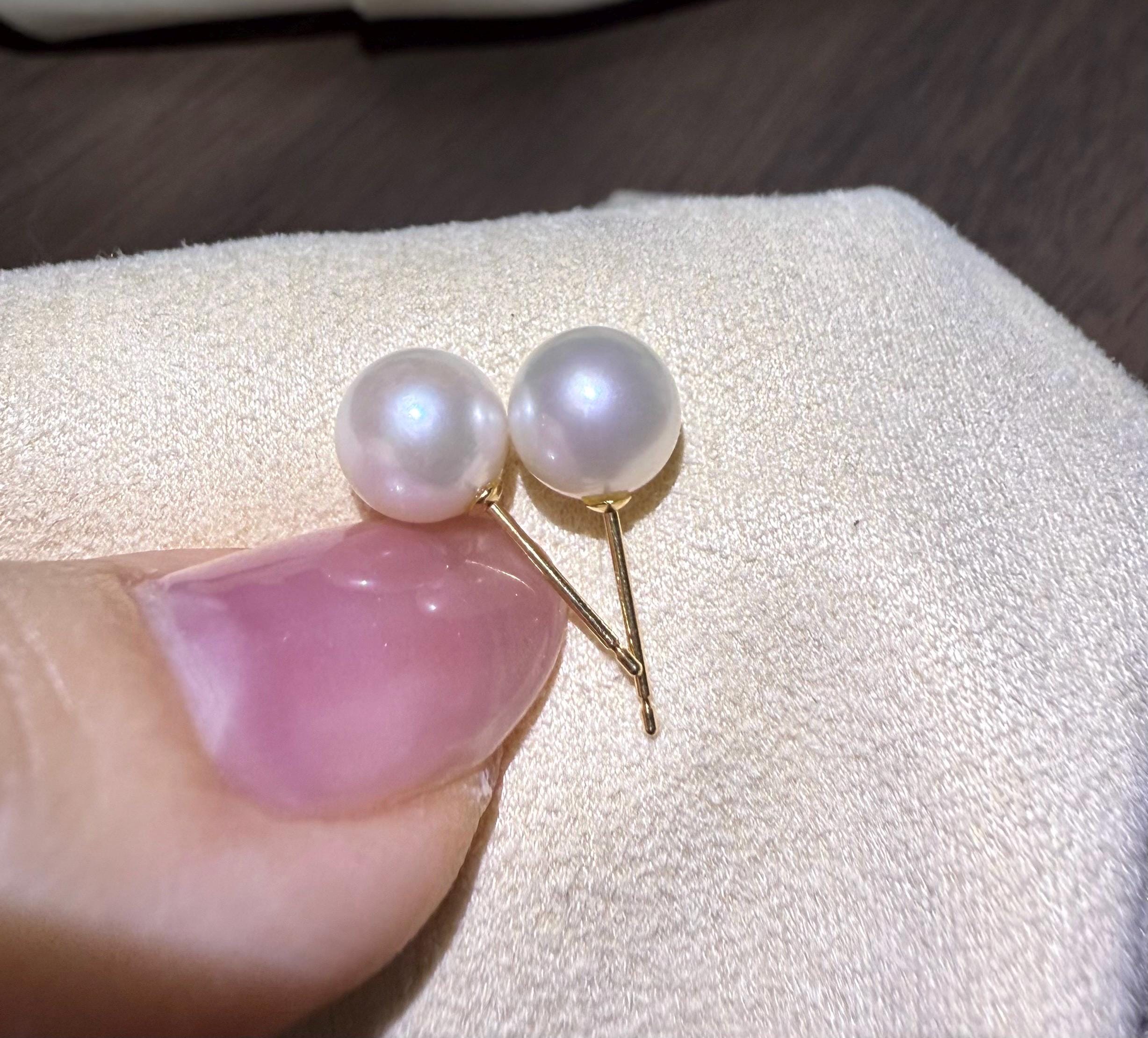 7.5mmアコヤ天然ホワイトパール 18Kゴールド スタッドピアス 1119-2