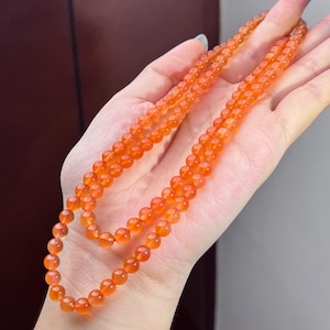 Edelsteinqualität 6 mm Fanta Orange Nan Hong rundes mehrlagiges Armband mit mehrlagigen Perlen, zertifiziert natürlich 4703