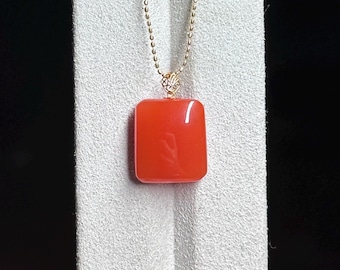 Nanhong Icy cherry red WU SHI PAI 18k gold bail pendant necklace certified natural 0313