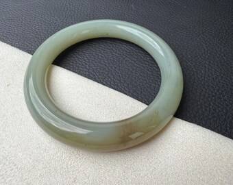 56.5mm Bicolor Sugar Blue Jade bangle certified natural 3270 收藏证