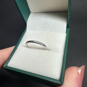 Solid Platinum Band Plain Full Round Band, Simple Women's Men's Platinum Wedding Ring Band, Platinum Stacking ring US5.5