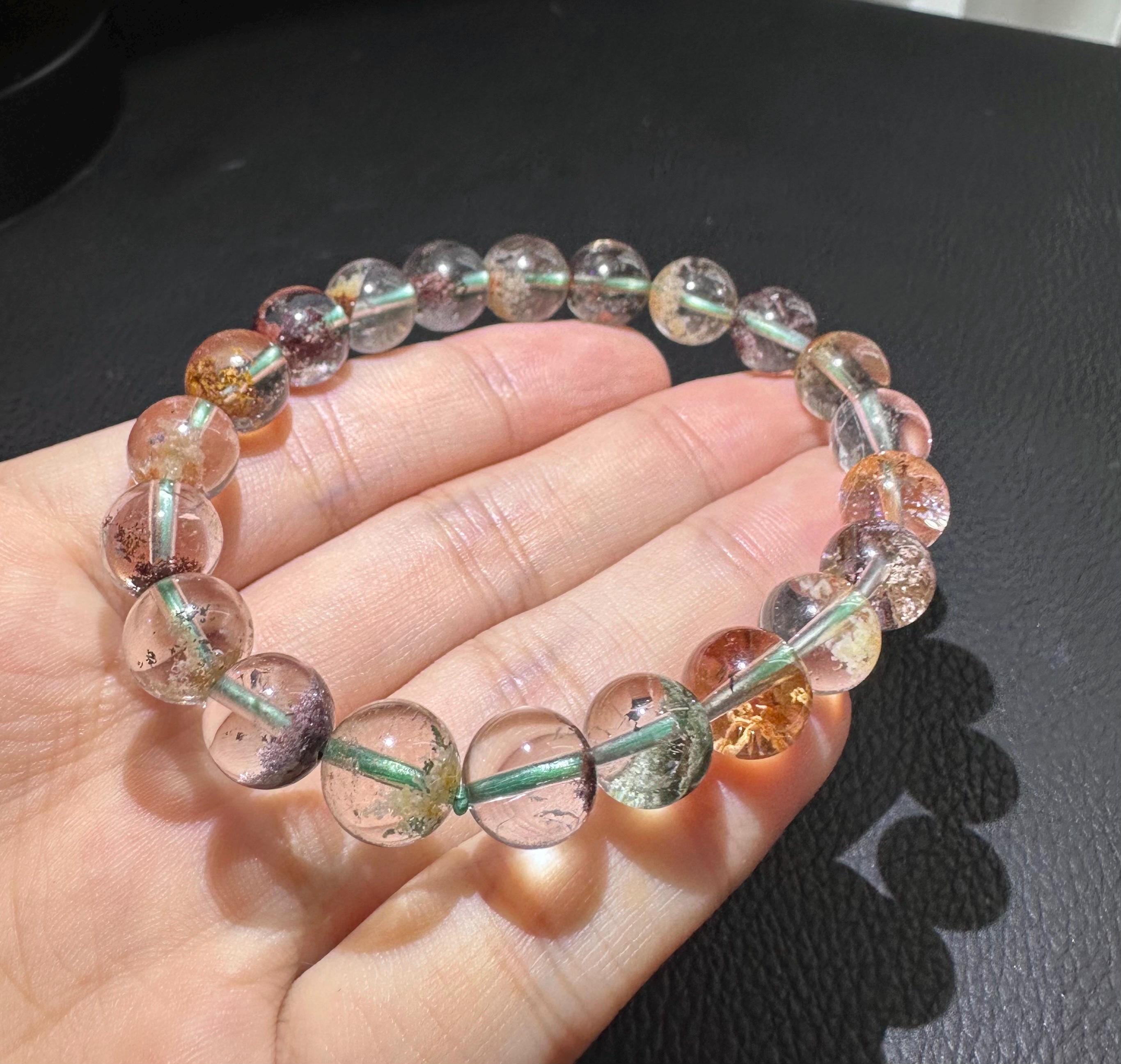 AAAA 10mm Four Season Phantom Garden Quartz Bracelet Certified