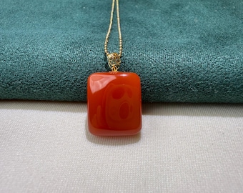 Nan Hong kersenrood WU SHI PAI 18k gouden borgtochtketting gecertificeerd natuurlijk 0313