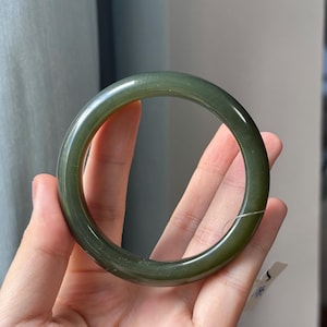 Promo 58.8mm Natural Green nephrite Lake Green jade bangle certified natural 3126