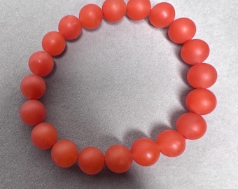 10mm Baoshan Nanhong South Red agate round bead bracelet certified natural matte finish #2078 保山南红