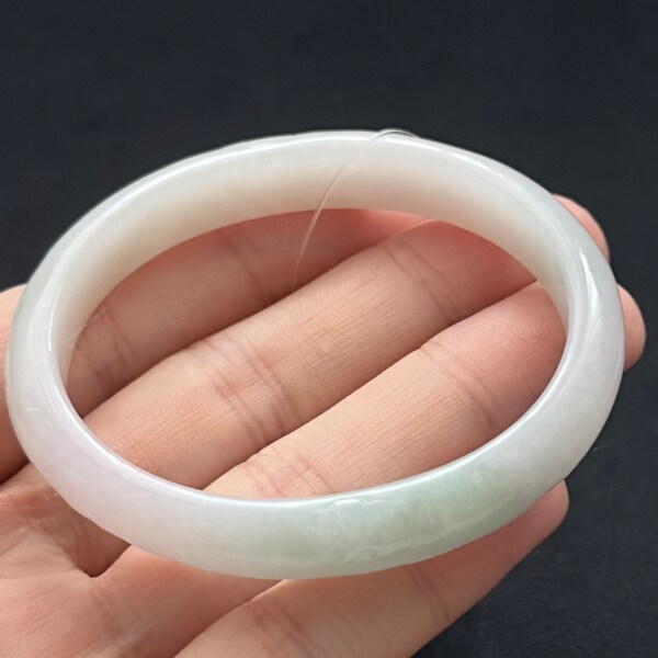 54.3mm Type A Burmese Jadeite Guifei Oval Shape bangle certified natural#7891