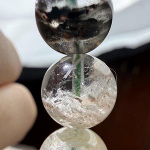11mm Layered Phantom Garden Lodolite Garden Quartz Layered Garden Four Seasons Natural Phantom Quartz Bracelet 0337 千层四季幽灵 image 12