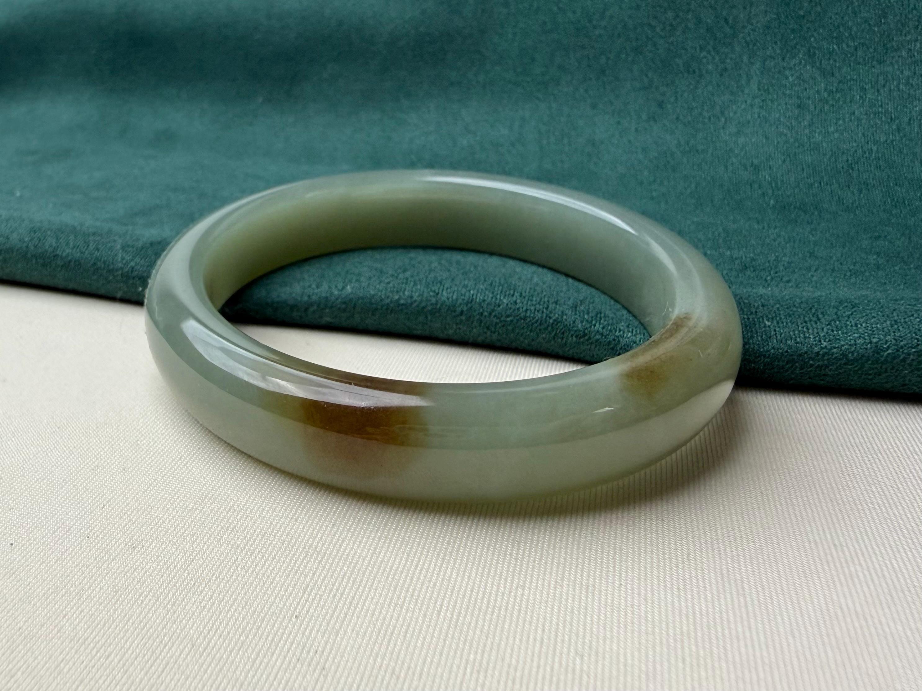 58.5mm Bicolor Sugar Blue Nephrite Bangle Certified Natural 2937