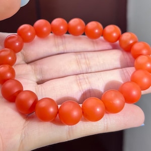 10 mm Baoshan Nan Hong South Red Achat-Armband, zertifiziertes natürliches mattes Finish 2079 保山南红