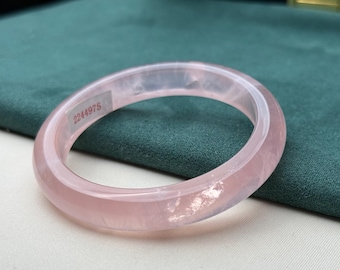 58mm 天然ラベンダー翡翠バングル • 柔らかなパステルパープル翡翠