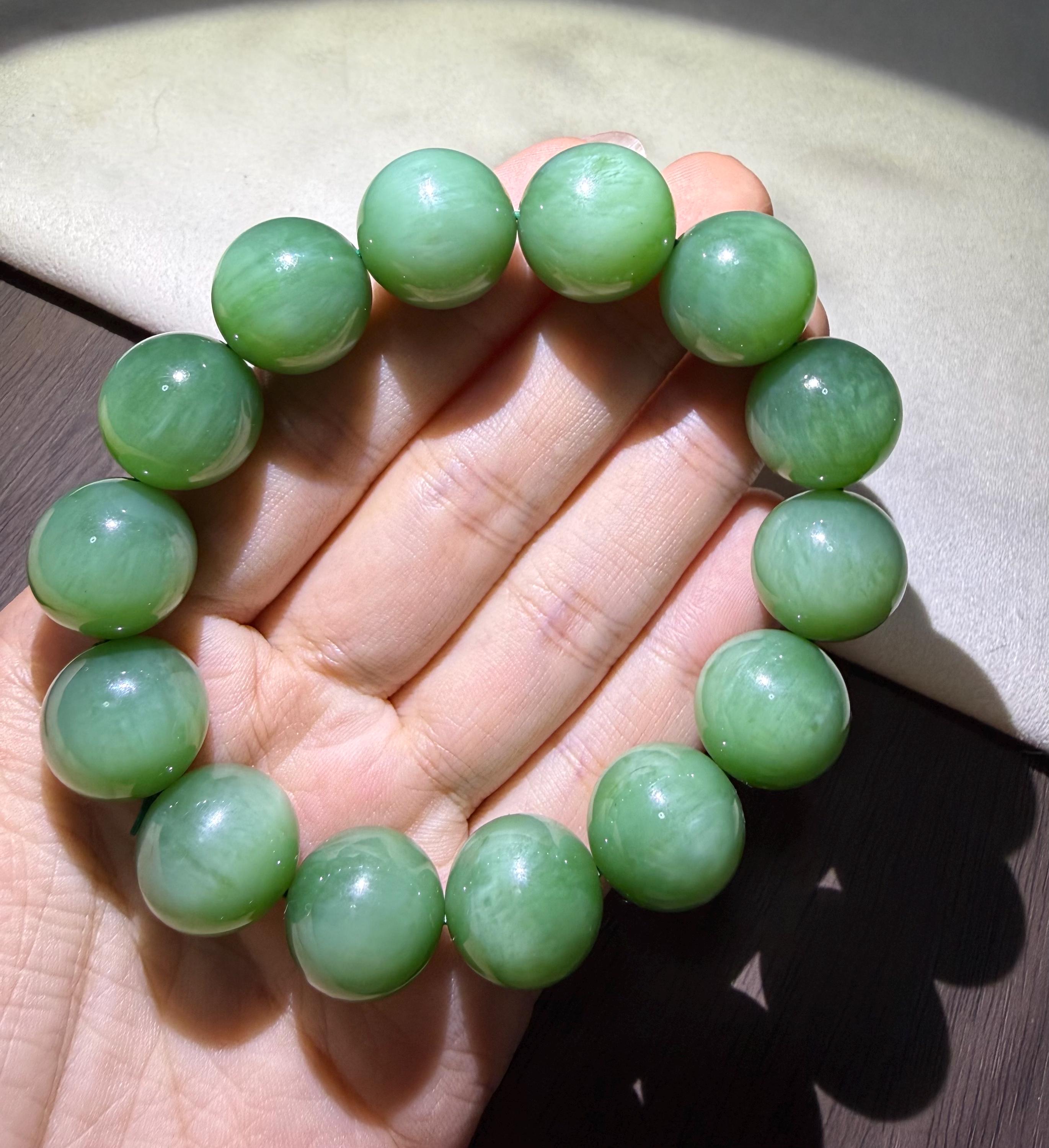 キャッツアイグリーンシャトヤント天然シベリアグリーン翡翠15mm