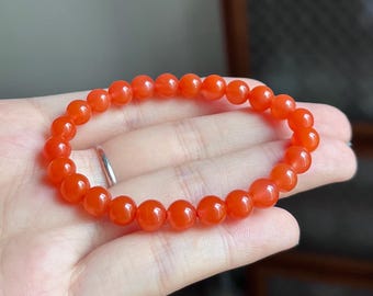 8 mm、コレクター、宝山レッド南瑪瑙ブレスレット、南赤ブレスレット 