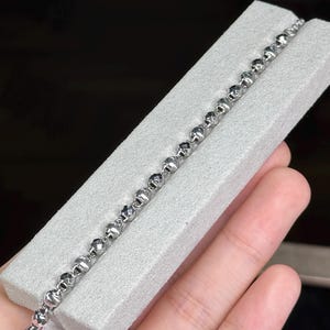 Solid Platinum 4.5mm Round bead adjustable bracelet  Pt950 gift for her
