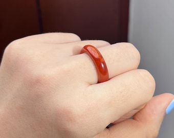US$ 7,75 Nan Hong Bing Piao Chinese agaat Zuid-rode agaat ringband met certificaat 7912