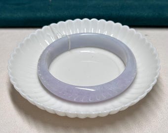Bicolor Jade Bangle 58mm Type A Burmese jade lilac Purple and Green Jadeite bangle 9020