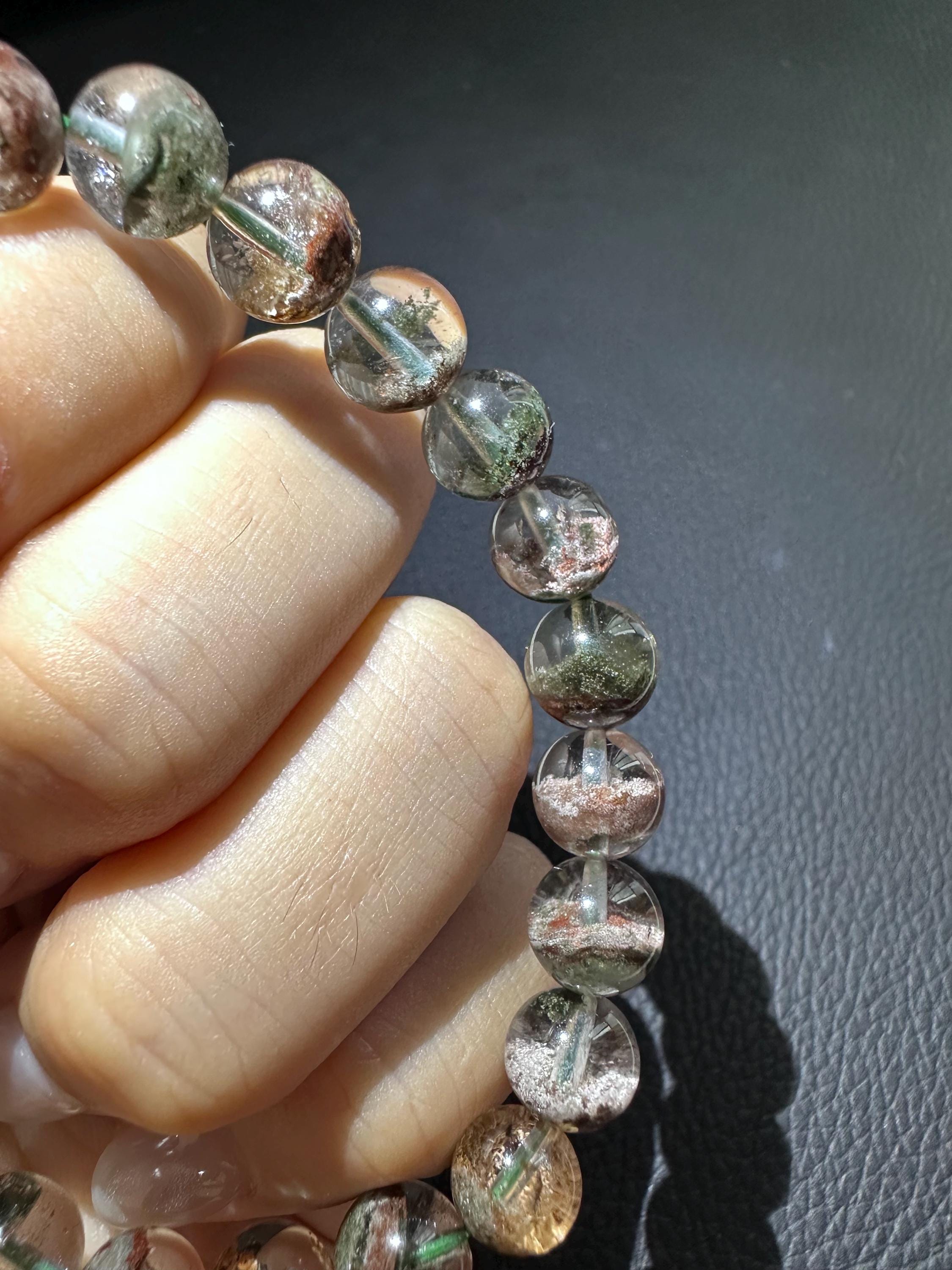 8.8 mm 四季ファントムガーデンクォーツブレスレット 天然石認定 0332