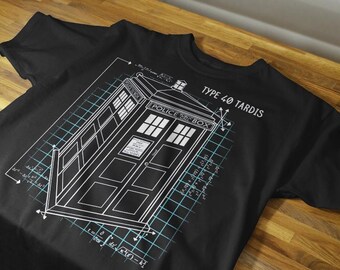 Dr Who TARDIS Schematic tee, whovian, doctor who, geeky, sci-fi