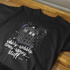 Wibbly Wobbly Timey Wimey Dr Who T-Shirt, geeky tee, sci-fi, gift
