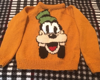 Goofy Jumper. Hand knit  Disney character jumper