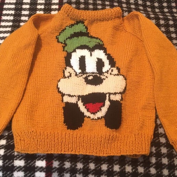 Goofy Jumper. Hand knit  Disney character jumper
